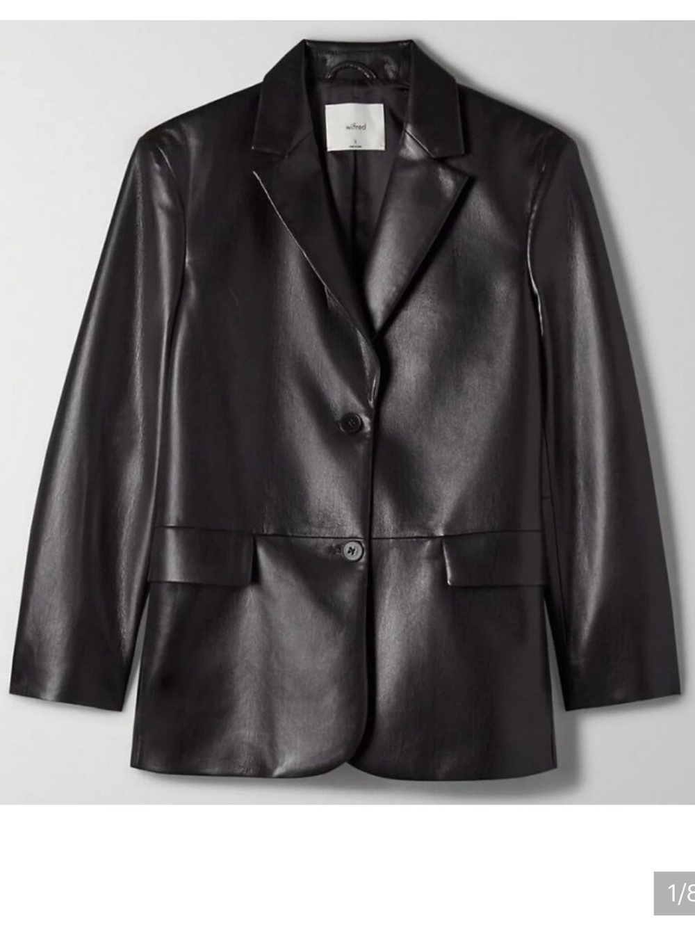 Wilfred Black Faux Leather Blazer